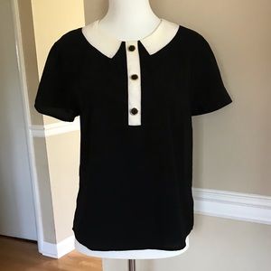 Trompe l’oeil Black and White Collar Shirt